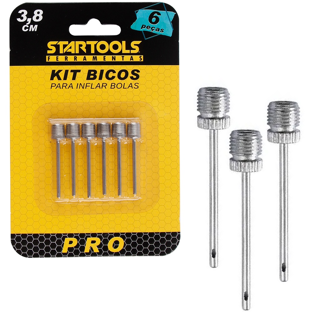 Kit 6 Bico Bomba D Ar Inflar Encher Bola I-16 Startools Inox em Oferta na Shopee