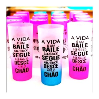Copo Long Drink Premium Degradê Fosco Jateado Personalizado Estampas Frente e Verso