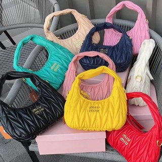 MIU Bolsa Feminina Plissada Moda Ombro Crossbody Bolsa