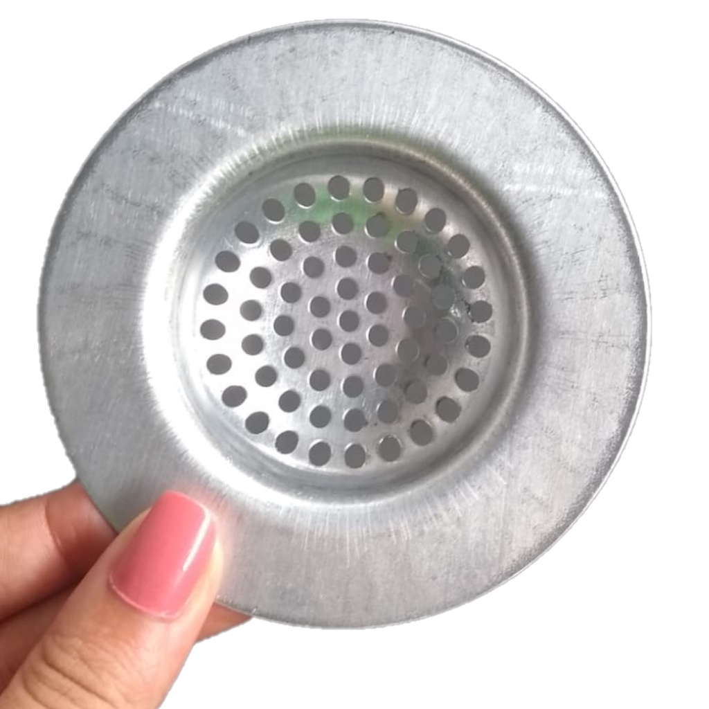 Ralo Para Pia/tanque Com Borda Larga 9cm Em Alumínio