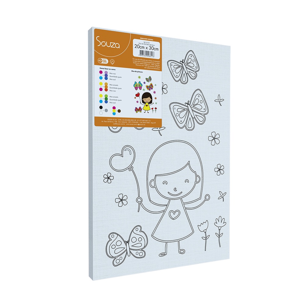 Kit Tela Riscada Para Pintura Iniciante E Infantil 20x30