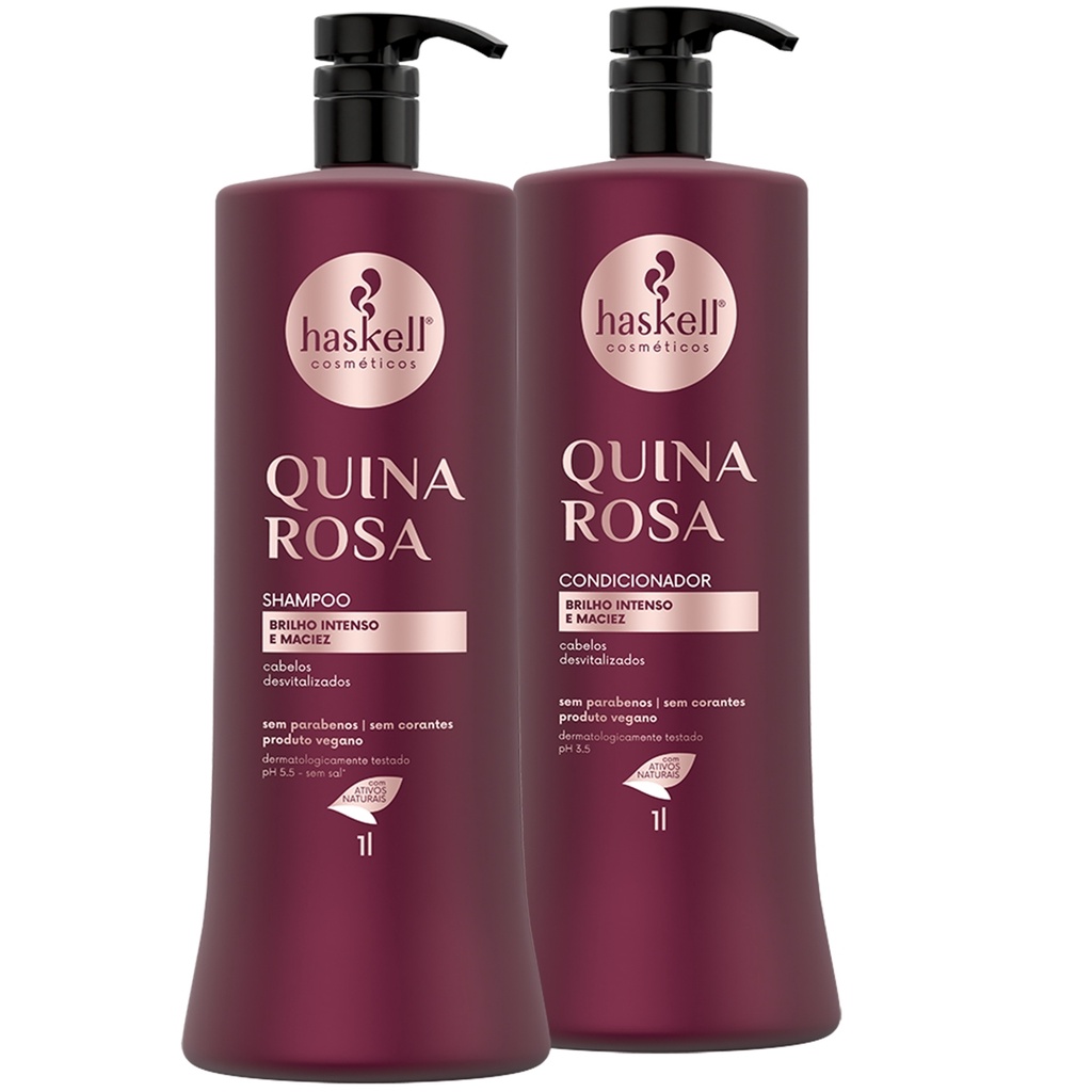 Kit Quina Rosa (shampoo + Condicionador) 1000ml- Haskell