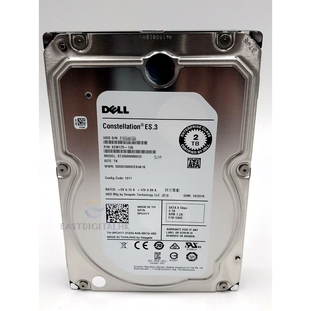 HD Dell 0PCH77 9ZM175-136 2TB 7.2K Sata 6G 3.5"'