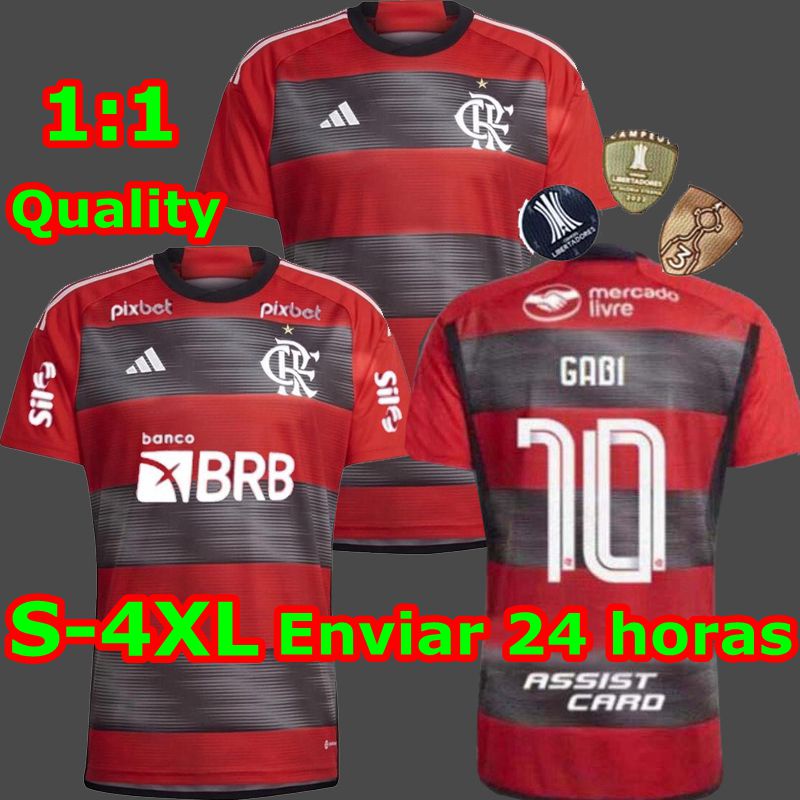 Flamengo 2023 2024 Camisola de futebol Home shirts jersey Escorrega o