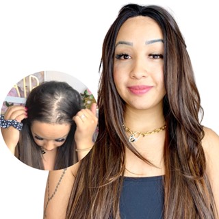 APLIQUE TOPO LACE BIO VEGETAL LISO PARA FALHAS E ALOPECIA 45 CM - REPARTIÇÃO LIVRE