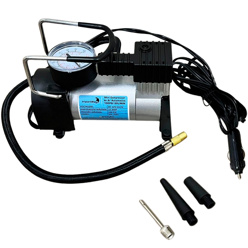Compressor De Ar Mini Elétrico Portátil Veículos Encher Pneu