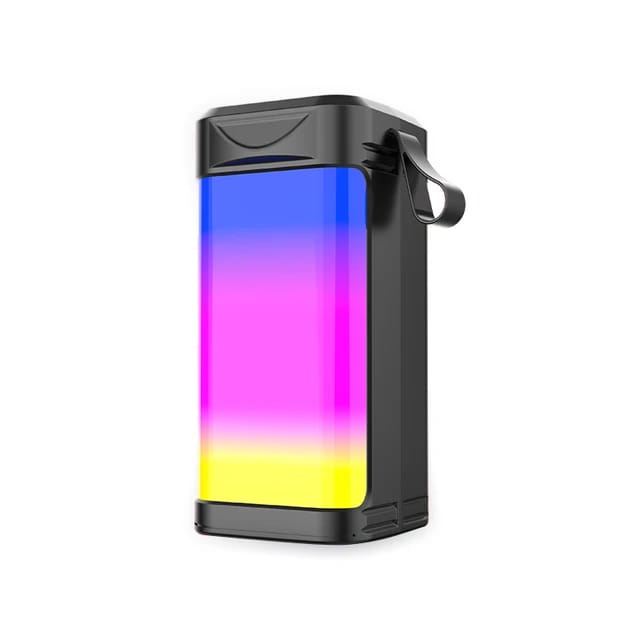 Caixa De Som Portátil RGB Luz Led Externa Sem Fio Bluetooth Alto-Falante