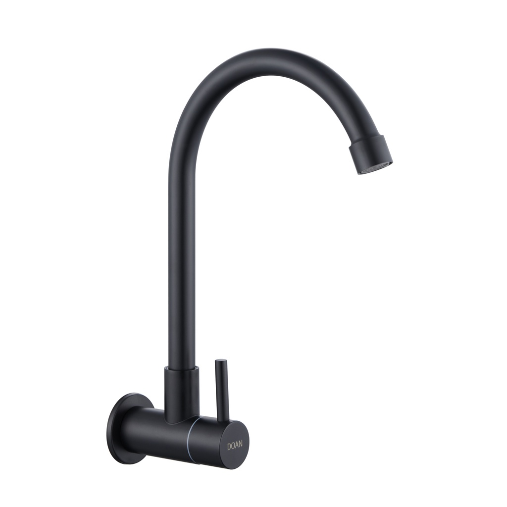 Torneira Inox Giratória Parede Longa Preta NOX01B Doan em Oferta na Shopee