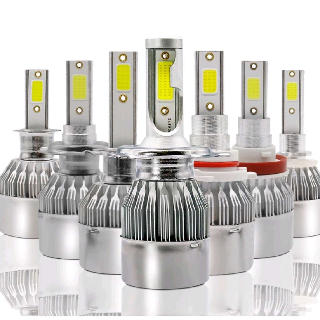 Par de Lâmpadas C6 Super Led 6000K H1 H3 H4 H7 H11 H13 H16 H27 HB3 HB4 Farol Alto E Baixo 12V a 24V em Oferta na Shopee