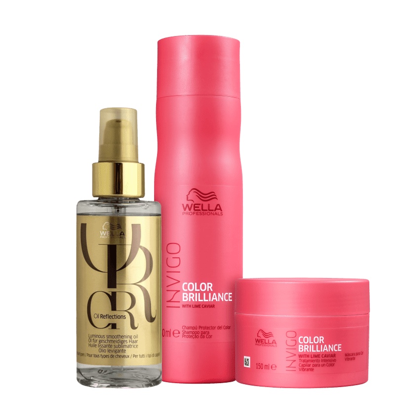 Kit Wella Professionals Invigo Color Brilliance - Shampoo 250ml + Máscara 150ml + Óleo 100ml