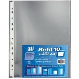 10 Folhas Plasticas Refil A4 Para Fichário Yes