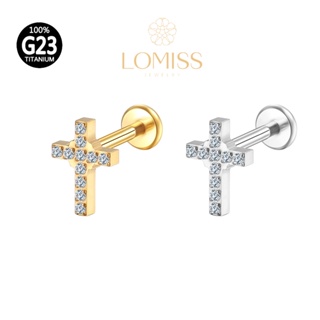 Labret Piercing de Titânio PVD com Cruz de Zircônia Helix Tragus Conch Nariz, Boca-Medusa《Lomiss semijoias》 em Oferta na Shopee