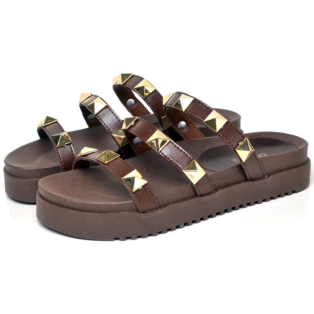 Sandalia Plataforma Dubuy Feminina Pirâmide Marrom Daha 2051FG - Women Shoes
