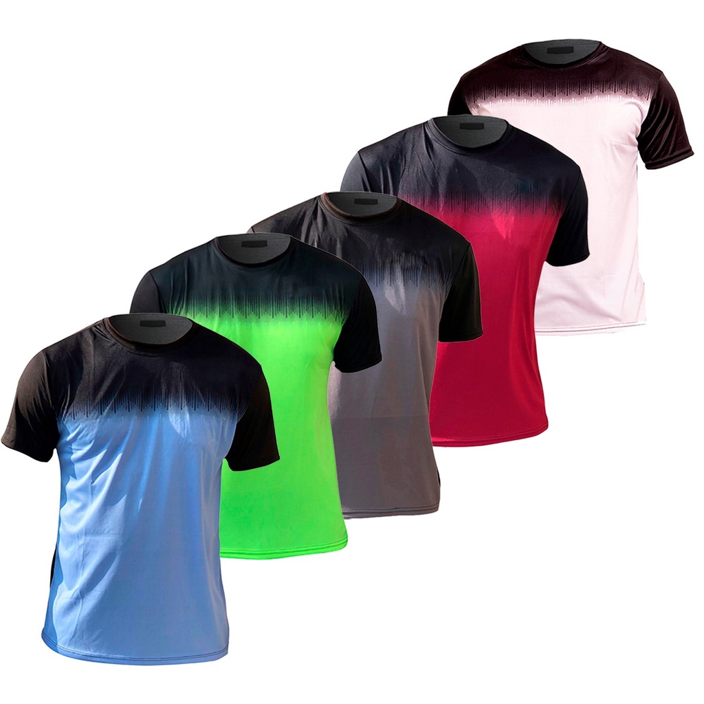 Kit Atacado 5 Camisa Masculina Dry Fit Academia Corrida Cross Fit Preço Revenda Promoção
