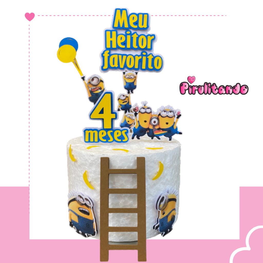 topo de bolo topper festa aniversario minions minion