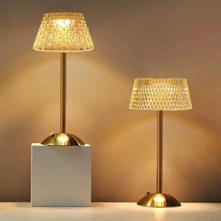Lâmpada de Mesa de Cristal LED Atmosférica para Quarto e Restaurante com Escurecimento