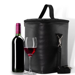 Wine Bag Bolsa Térmica Luxuosa Porta Vinhos 4 compartimentos