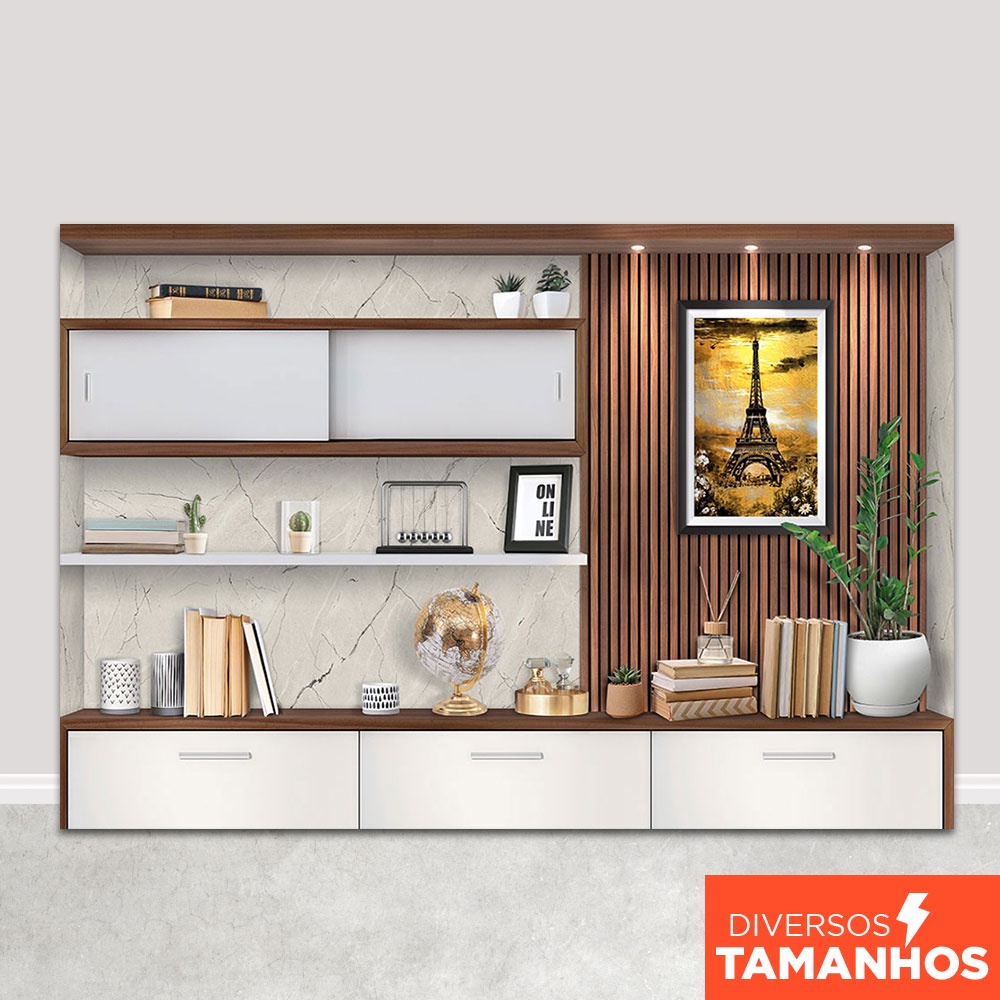 Fundo Fotográfico Escritório Cenário Sala Live Painel Em Tecido Sublimado - FFC-807 em Oferta na Shopee