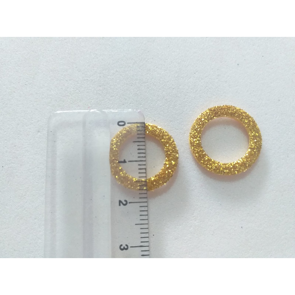 Anel/Moeda Sonic Eva Glitter (emborrachado com brilho) 1,8 Cm Mini Aplique Bolo Fake  200 e 400 Unidades