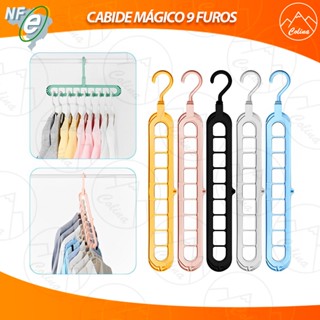 Cabide Mágico 9 Furos Roupa Organizador Multi-Dobrável PROMOÇÃO