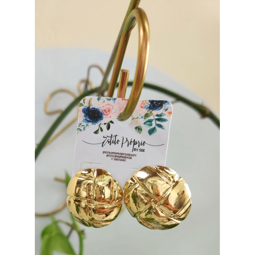 bijuteria - brinco circulo dourado minimalista