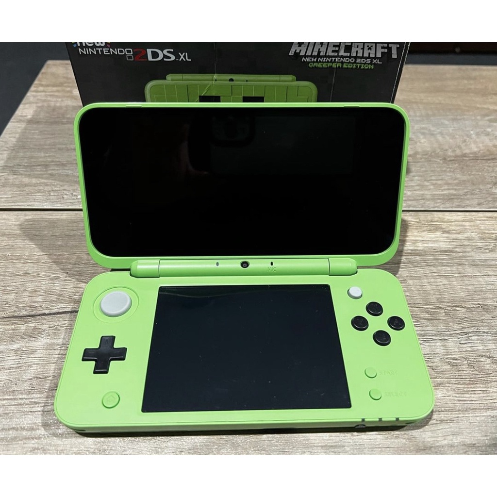 Brand New Original Nintendo 2DS XL Handheld Game Console - Black/Lime Green, with Mario Kart 7