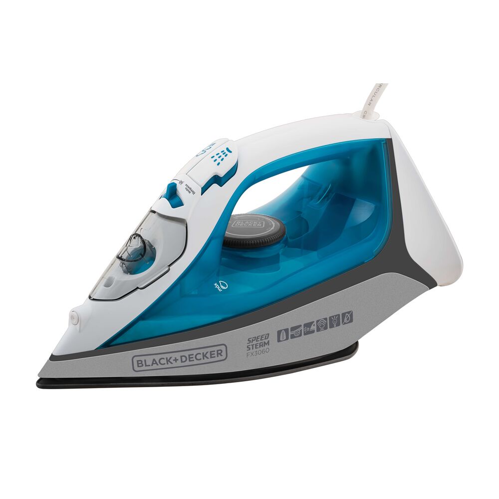 Ferro de Passar a Vapor Black+Decker Ceramic Gliss FX3060 - Branco e Azul - Home Appliances