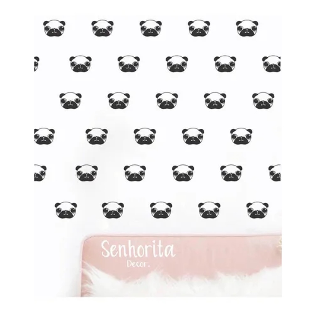 Adesivo De Parede Pet Cachorros Pug Mini - Senhorita Decor