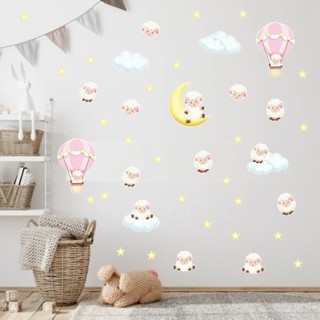 Adesivos Parede Infantil Ovelhas Ovelhinhas com Estrelas e Nuvens quarto bebê