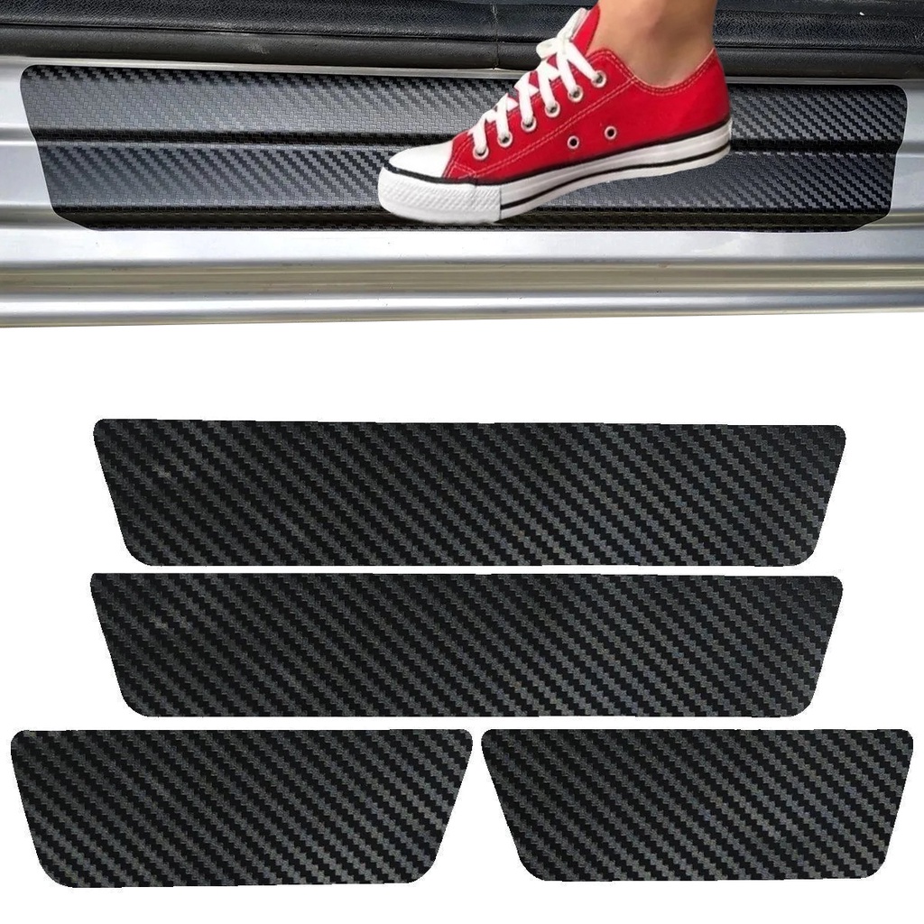Soleira Carbono Adesivo Protetor Porta CArro 4 Peças em Oferta na Shopee