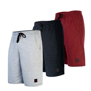 Kit 3 Bermudas Moletom Masculinas Estampadas Academia Treino Original Com Amarração