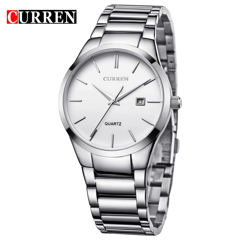 CURREN Relógio Masculino Marca Original Aço Inoxidável Discagem Pequena Moda Casual Desportiva Quartzo À Prova D'água Sem Caixa 8106 XS - Watches