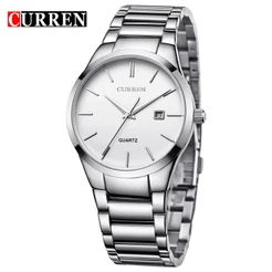 CURREN Relógio Masculino Marca Original Aço Inoxidável Discagem Pequena Moda Casual Desportiva Quartzo À Prova D'água Sem Caixa 8106 XS