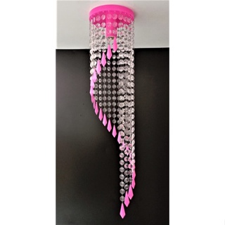 Lustre Luminária Cor de Rosa - Sala Quarto Cozinha Corredor - 40 cm de Altura em Oferta na Shopee