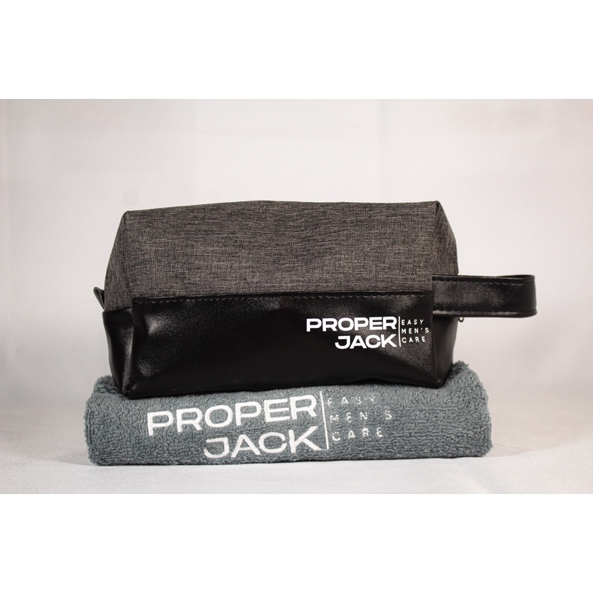 Kit para Viagem Proper Jack -  Necessarie Premium - Couro - Algodão -  Organizador - Toalha de Rosto