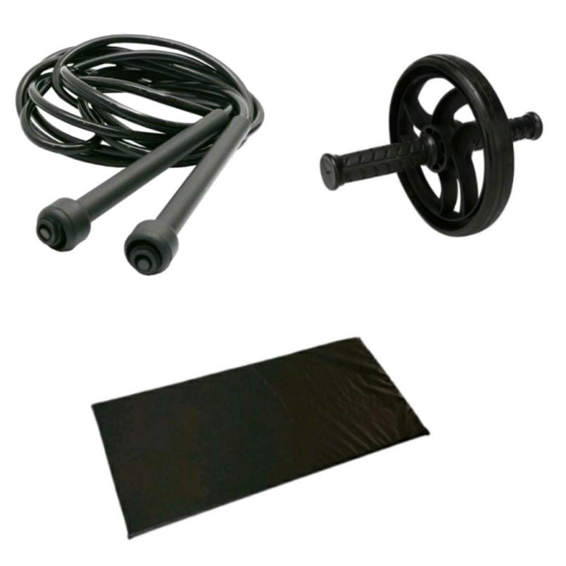 Roda Abdominal Exercícios Funcional Treino Abdominal + Corda de Pular Academia Musculação Treino Funcional Fitness Exercícios Físico Saúde + Colchonete Para Academia, yoga, pilates, Treino Funcional