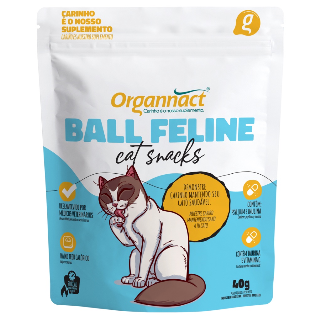 Ball Feline Cat Snacks 40g Organnact