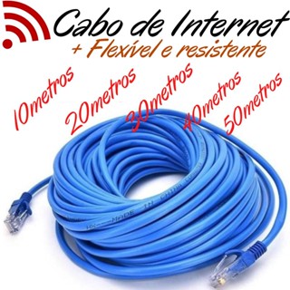 Cabo de rede Internet 5, 10, 15, 20, 25, 30, 35, 40, 45 e 50 metros