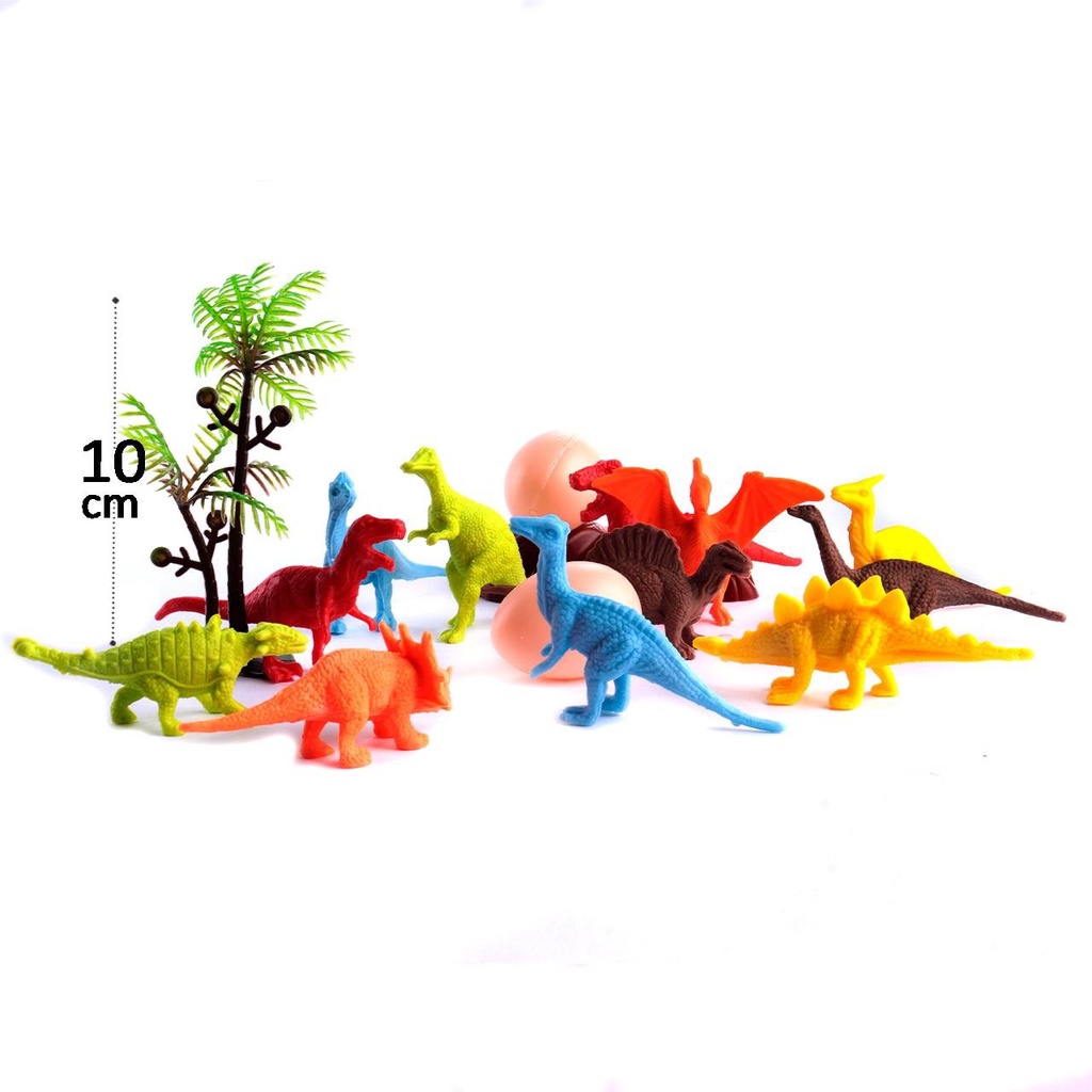 Kit Dinossauro - 14 peças Animais de Plástico Jurássicos