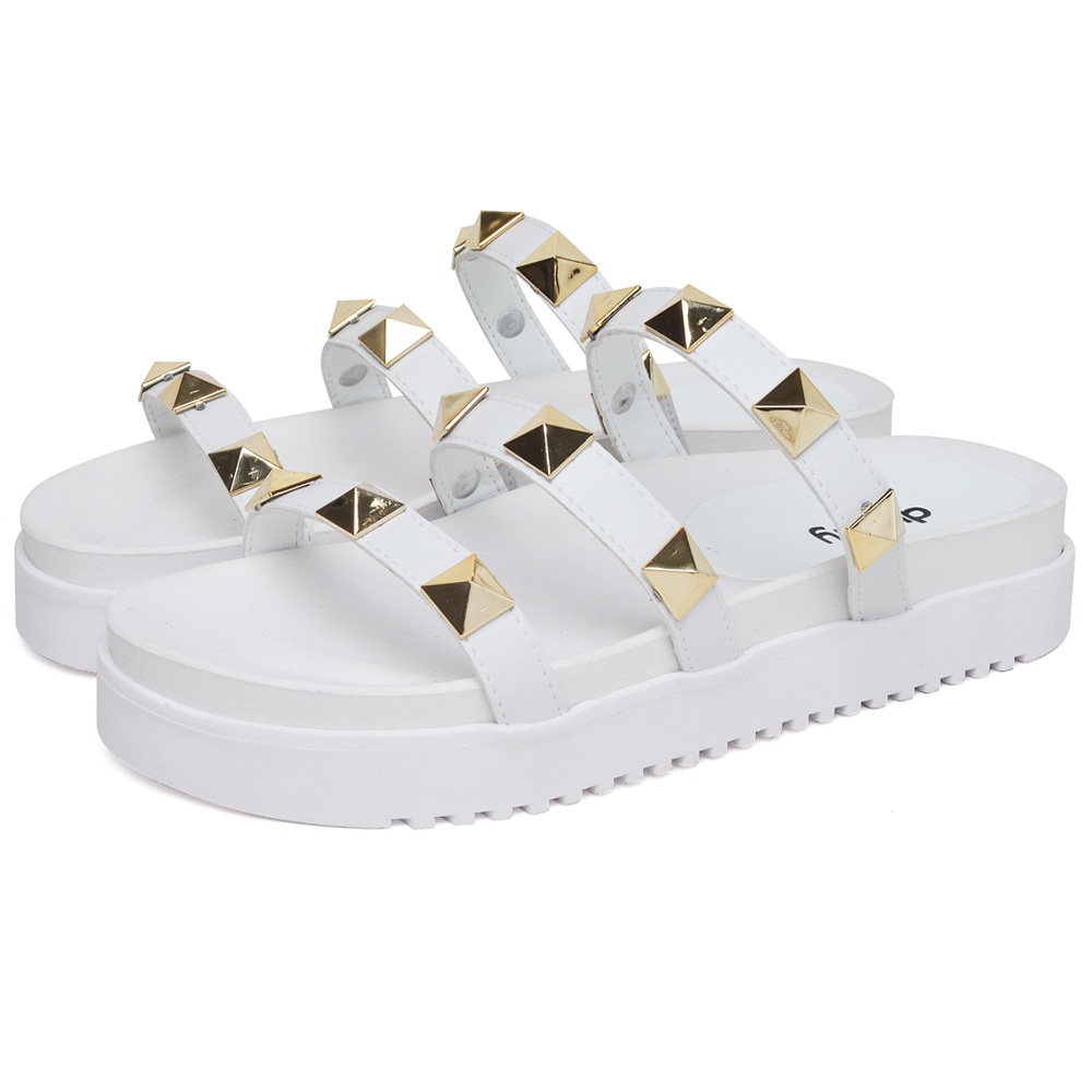 Sandalia Plataforma Dubuy Feminina Pirâmide Branca Daha 2051FG em Oferta na Shopee