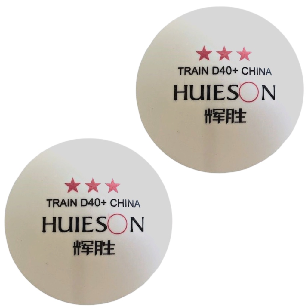 2 Bolas de Ping Pong Hueison Profissional 3 Estrelas Plástido ABS H40+