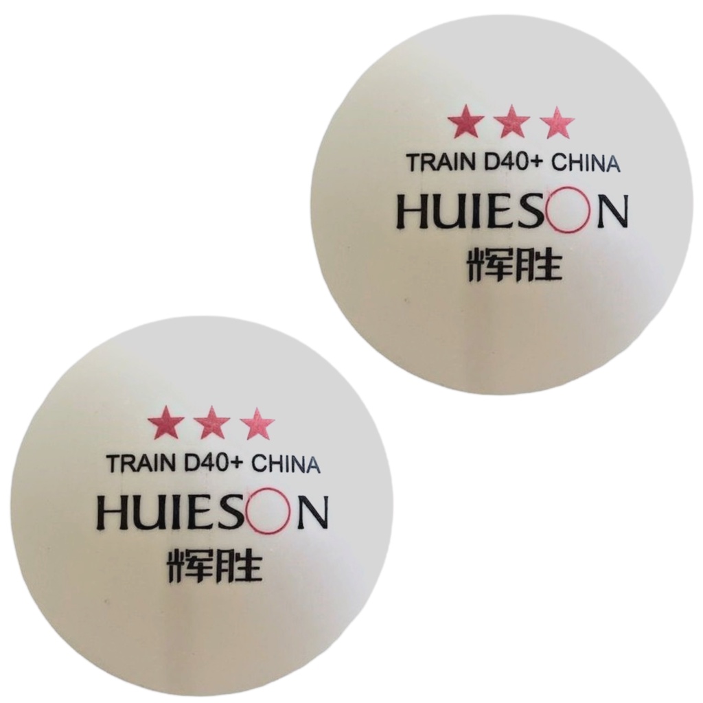 2 Bolas de Ping Pong Hueison Profissional 3 Estrelas Plástido ABS H40+