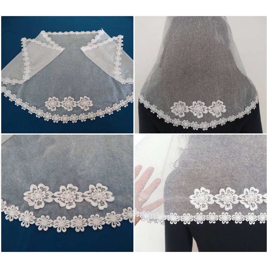 véu de bebê 4430 apl 110-3D c/meia pérola (1,00x35cm) formato bico/2 pontas — imagem 2 de 2