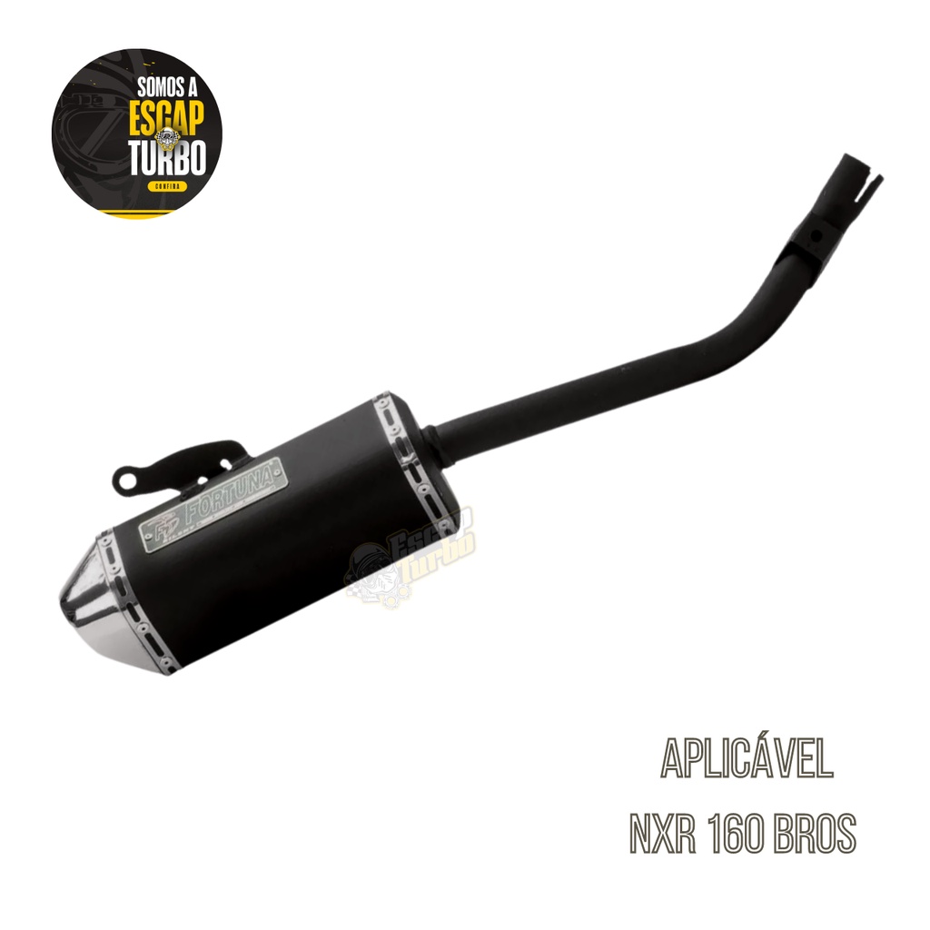 Escapamento Bros Nxr 160 Mini Tri Preto Fortuna