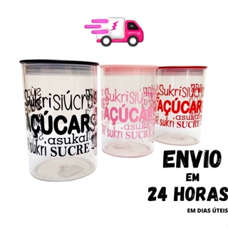 Pote Hermético Organizador de Acrílico para Açúcar 1000ml em Oferta na Shopee
