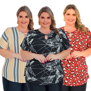 Blusa Blusinha Camiseta Feminina Plus Size Curve Evangelica Verão Senhora Podrinha Promoção