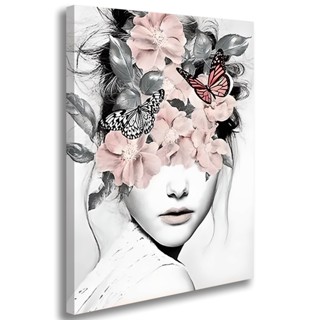 Quadro Decorativo Para Sala Quarto Tela Grande Cinza Rosé