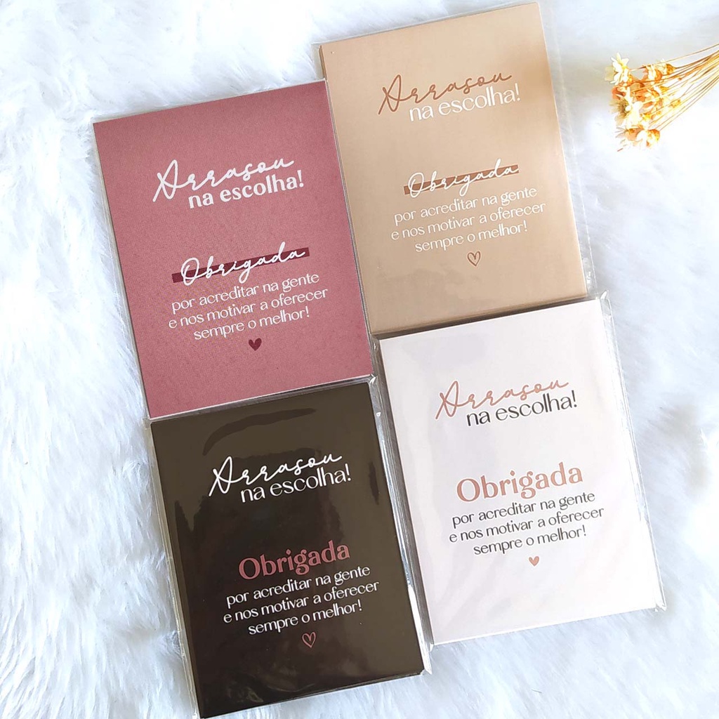 25 Mini Folheto Panfleto de Agradecimento ao Cliente pela Compra 10x7cm - ARRASOU NA ESCOLHA