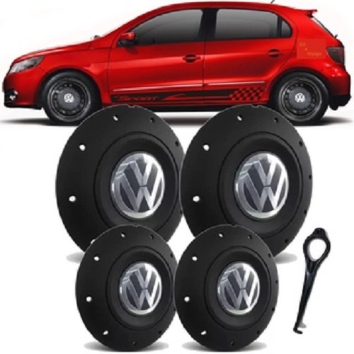 Jogo 4 Peças Calota Centro Roda Ferro VW Aro 14/15 Modelo Amarok 4 furos