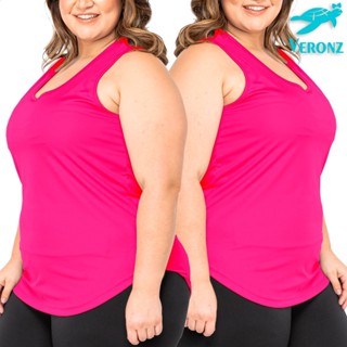 Kit 2 Camisetas Regata Feminina Plus Size Neon Treino Academia Dry Fit Uniforme